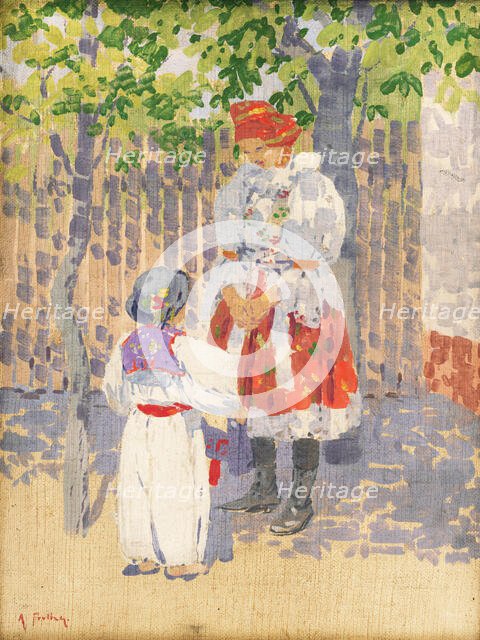 By the Fence, 1915-1925. Creator: Anton Frolka.