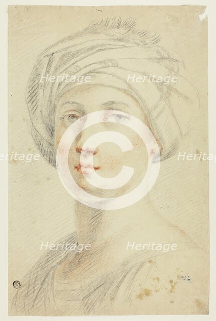 Portrait Bust of Young Woman in Turban, n.d. Creator: David Allan.