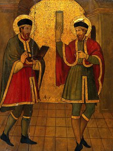 Saint Cosmas and Saint Damian, c1470s. Creator: Jaume Huguet.