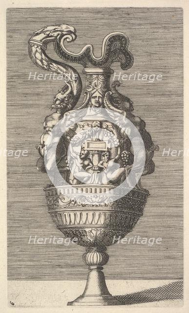 Vase with Two Winged Satyrs, 17th century. Creator: Rene Boyvin.