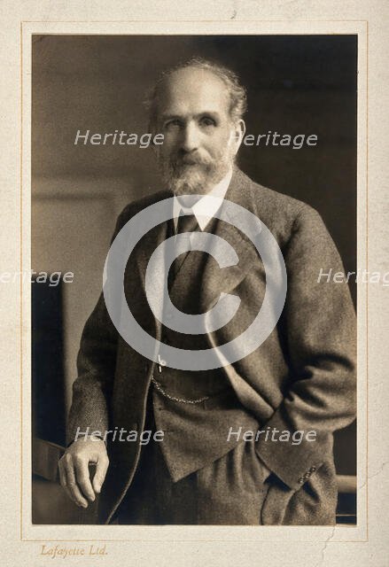 Arthur Schuster, standing, facing forwards, c1920. Creator: Unknown.