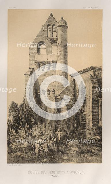 ...Pl. 40, Église Des Pénitents À Avignon (Vaucluse), 1860. Creator: Victor Petit (French, 1817-1874).