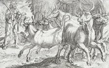 Hercules and the Oxen of Geryones, 1608. Creators: Antonio Tempesta, Nicolaus van Aelst.