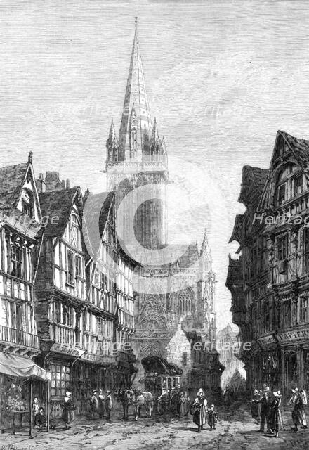 "St. Pierre, Caen", by S. Read, in the exhibition of the Society of Painters in Water-Colours, 1868. Creator: William James Palmer.