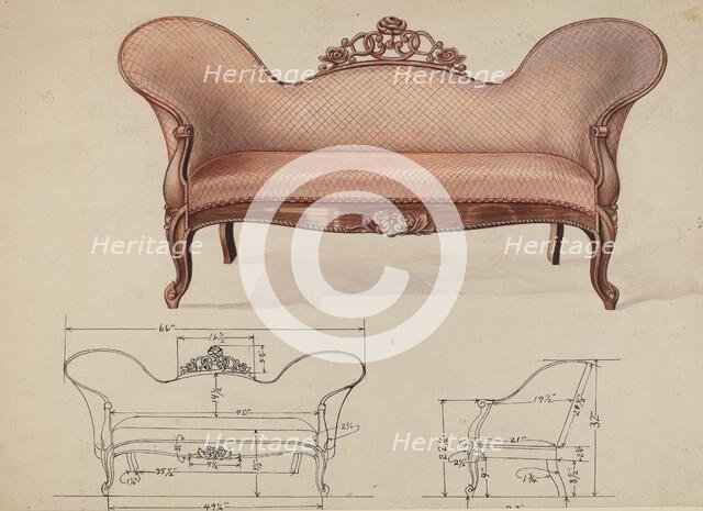 Sofa, c. 1936. Creator: Wellington Blewett.