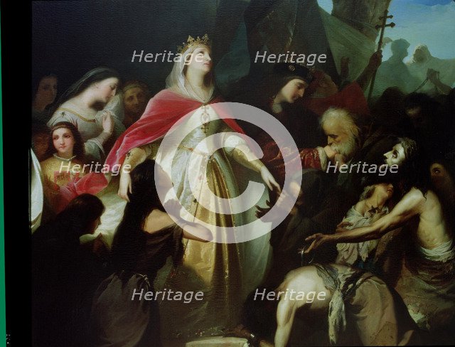 The Catholic Monarchs receiving the Christian captives in the conquest of Málaga, oil, 1837, detail.