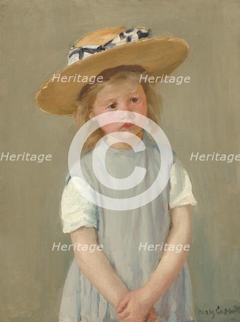 Child in a Straw Hat, c. 1886. Creator: Mary Cassatt.