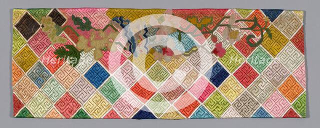 Panel (Furnishing Fabric), China, Qing dynasty (1644-1911), 1875/1900. Creator: Unknown.