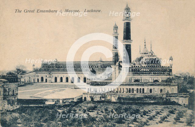 'The Great Emambara & Mosque. Lucknow', c1900. Artist: Unknown.