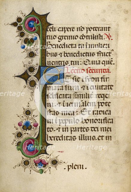 Decorated Text Page; Gualenghi-d'Este Hours, about 1469. Creator: Unknown.