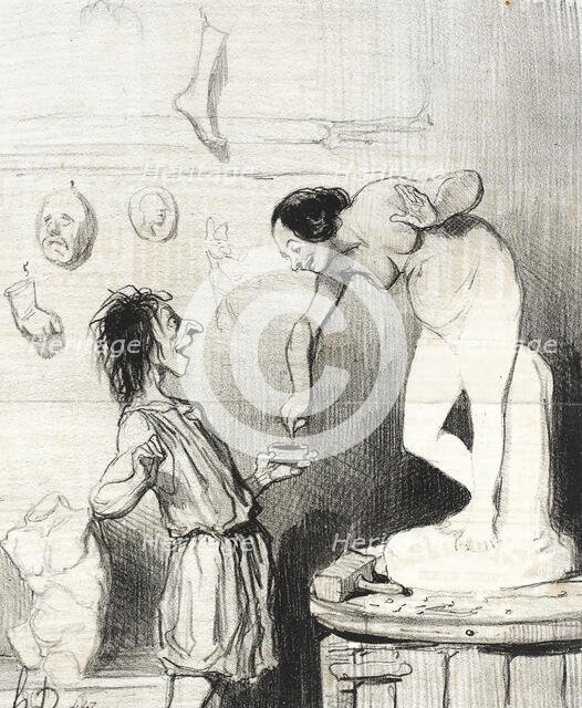 Pygmalion, 1842. Creator: Honore Daumier.