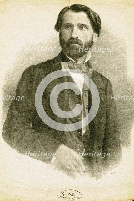 Portrait of the Composer Giuseppe Verdi (1813-1901), c. 1840.