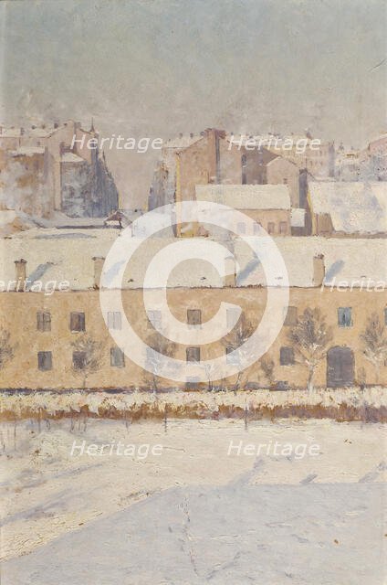 A Winter Scene. Motif from Southern Stockholm, 1886. Creator: Knut Axel Lindman.