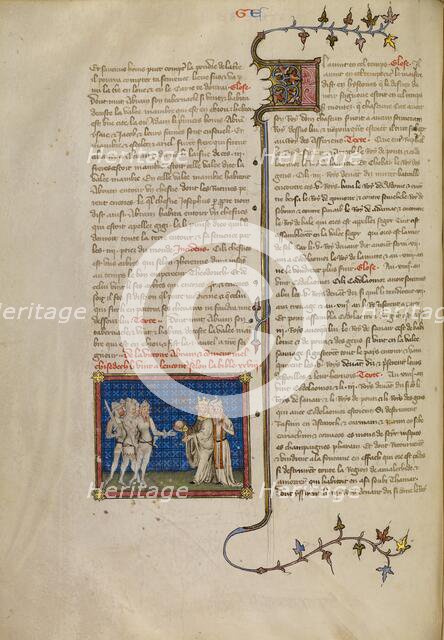 Abraham and Melchizedek, about 1360-1370. Creator: Master of Jean de Mandeville.