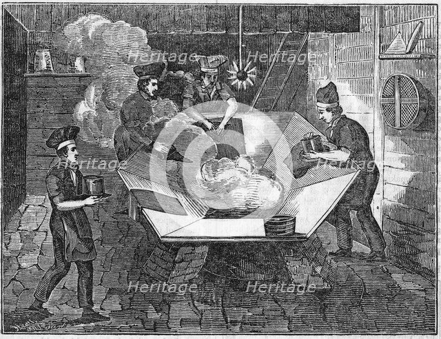 Making beaver hats, 1835. Artist: Anon