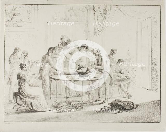 Unwrapping the Mummy, before 1825. Creator: Harriet Cheney.