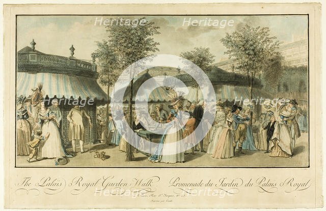 Le Palais Royal Garden Walk, 1787. Creator: Louis Le Coeur.