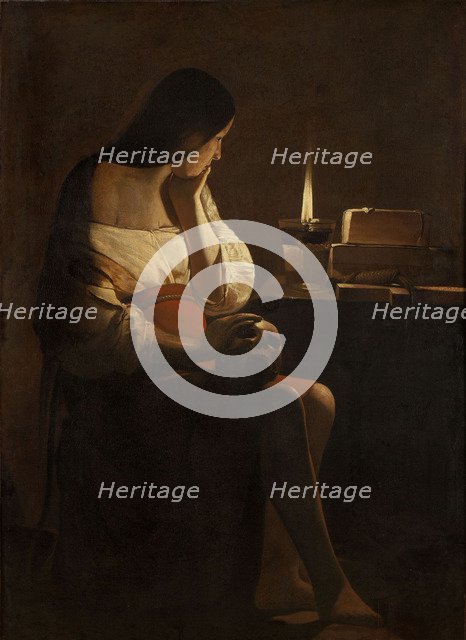 The Repentant Mary Magdalene. Artist: La Tour, Georges, de (1583-1652)