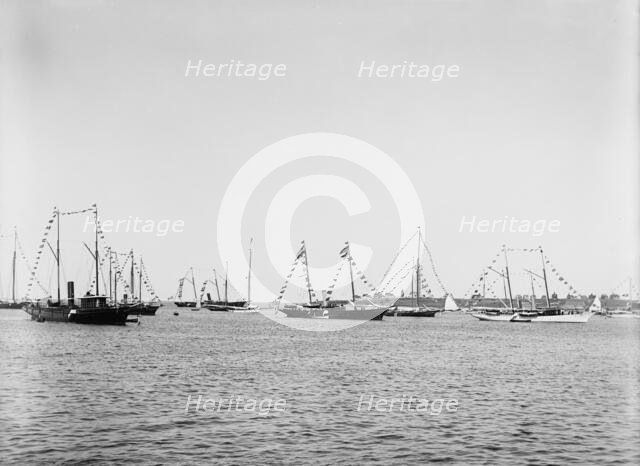 N.Y.Y.C. fleet, Vineyard Haven, August 7, '92, 1892 Aug 7. Creator: Unknown.
