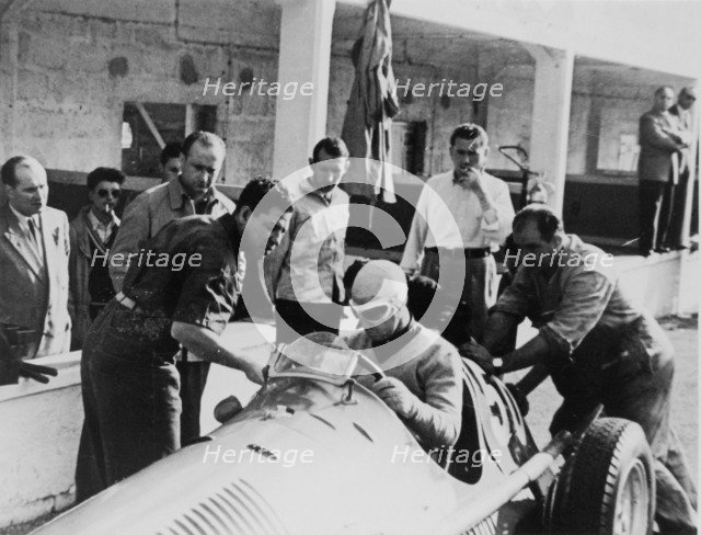 Onofre Marimon at the French Grand Prix, Reims, 1951. Artist: Unknown