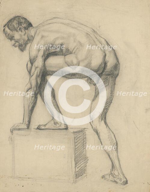 Study of a male nude, 1910-1920. Creator: Emil Alexay-Olexák.