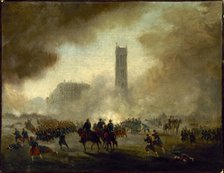 The Saint-Jacques tower, taken over by Versailles troops, c1871. Creator: Gustave Boulanger.