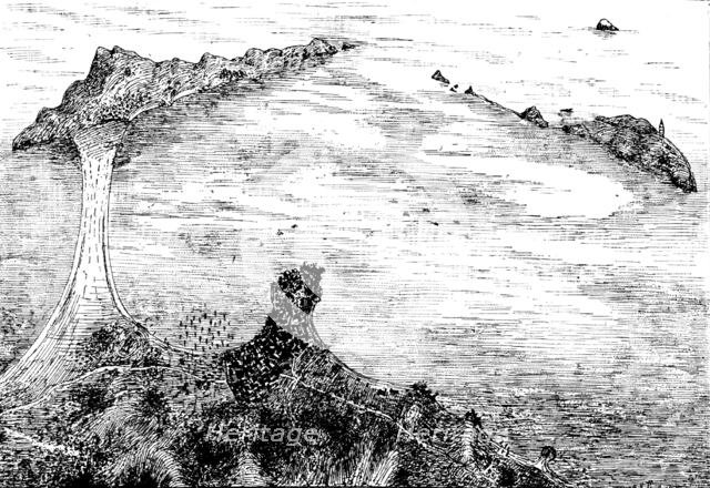 Bird's-eye view of Chefoo Harbour, 1895. Creator: Carl Hentschel.