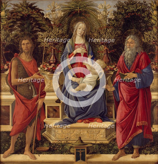 Enthroned Madonna with Child and Saints, 1485. Artist: Botticelli, Sandro (1445-1510)