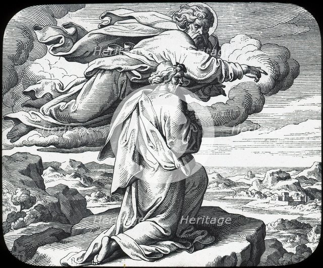Moses views the land of Israel, 19th century. Artist: Julius Schnorr von Carolsfeld