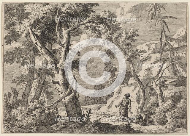 Two Men Penitent in the Wilderness, 1730. Creator: Marco Ricci.