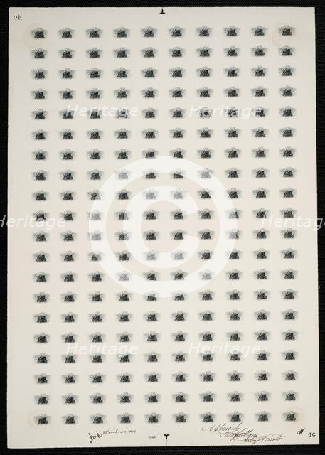 4c Electric Automobile in Washington vignette plate proof sheet, 487. Creator: Bureau of Engraving and Printing.