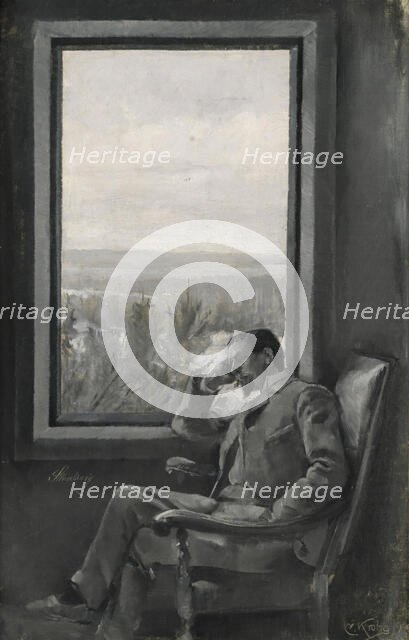 Portrait of the Painter Christian Skredsvig, 1891. Creator: Christian Krohg.