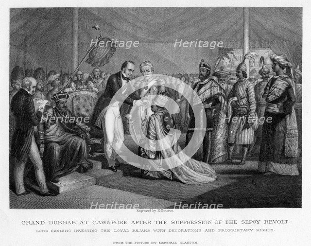 'Grand Durbar at Cawnpore after the Suppression of the Sepoy Revolt', c19th century. Artist: Unknown