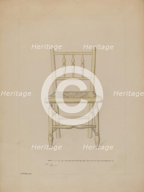 Small Rush Bottom Chair, c. 1936. Creator: Edith Magnette.