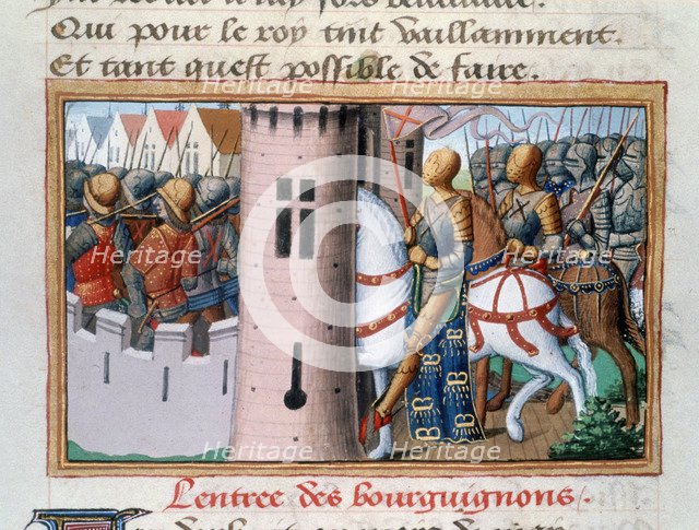 Entry of the Bourguignons to Paris, May 1418, (1484). Artist: Unknown