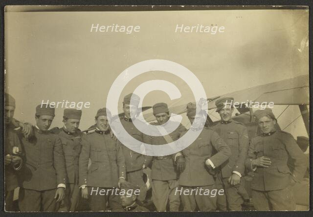 Group portrait of men in uniform, 1915-1930. Creator: Fédèle Azari.