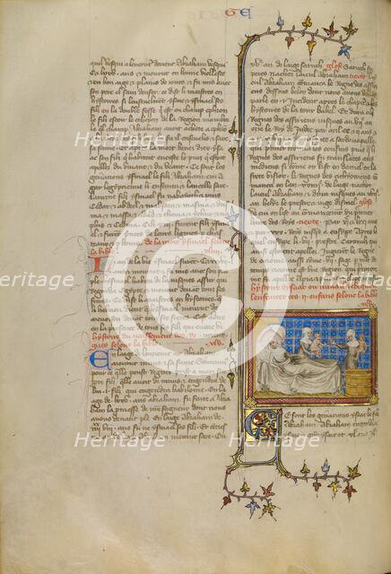 The Birth of Esau and Jacob, about 1360-1370. Creator: Master of Jean de Mandeville.