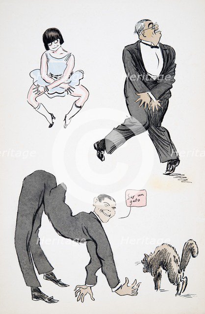 Demonstration of various modern leg movements to the music, from 'White Bottoms' pub. 1927.