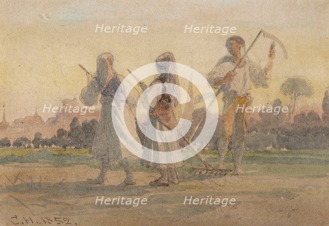 'Franconian Peasants near Wurzburg', Germany, 1852. Artist: Carl Haag