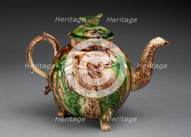 Teapot, Staffordshire, 1760/70. Creator: Staffordshire Potteries.