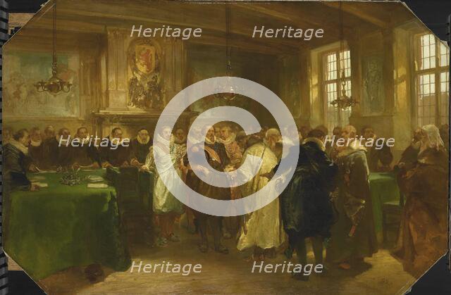 Prince Maurits Receiving a Russian Delegation in 1614, 1874. Creator: Charles Rochussen.