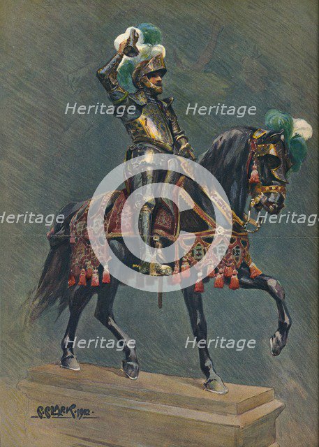 The Dymoke Suit of Armour at Windsor Castle, 1902. Artist: C Clarke