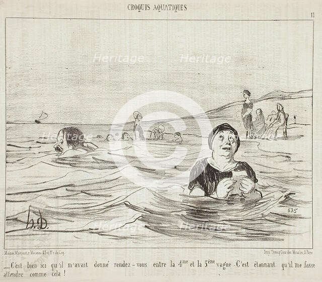 C'est bien ici qu'il m'avait..., 1853. Creator: Honore Daumier.