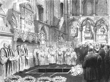 ''The Late Robert Browning-The funeral ceremony in Westminster Abbey', 1890. Creator: Unknown.