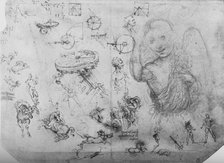 'Studies of an Angel, of Horsemen and of Other Figures', c1480 (1945). Artist: Leonardo da Vinci.