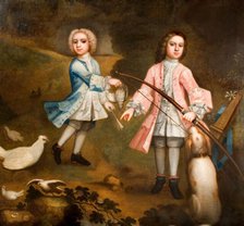 Sir Lister And Sir Charles Holte As Boys, 1750. Creator: Unknown.