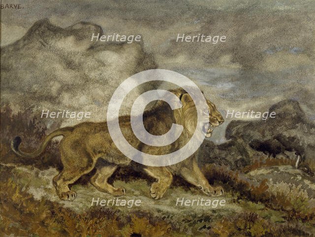 Lion and Serpent, c1840. Creator: Antoine-Louis Barye.