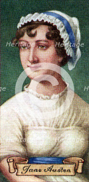 Jane Austen, taken from a series of cigarette cards, 1935. Artist: Unknown