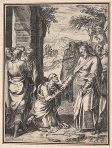 Copy of Cornelis Cort: Christ Giving the Key of the Church to Saint Peter, c. 1567. Creator: Anonymous.