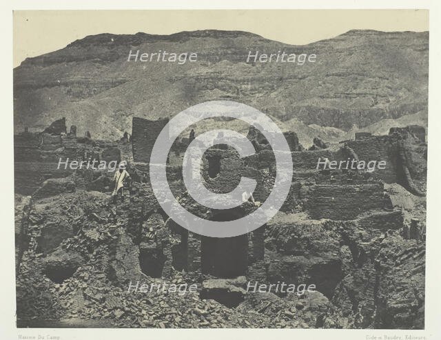 Médinet-Habou, Ruines de la Ville de Papa; Thèbes, 1849/51, printed 1852. Creator: Maxime du Camp.